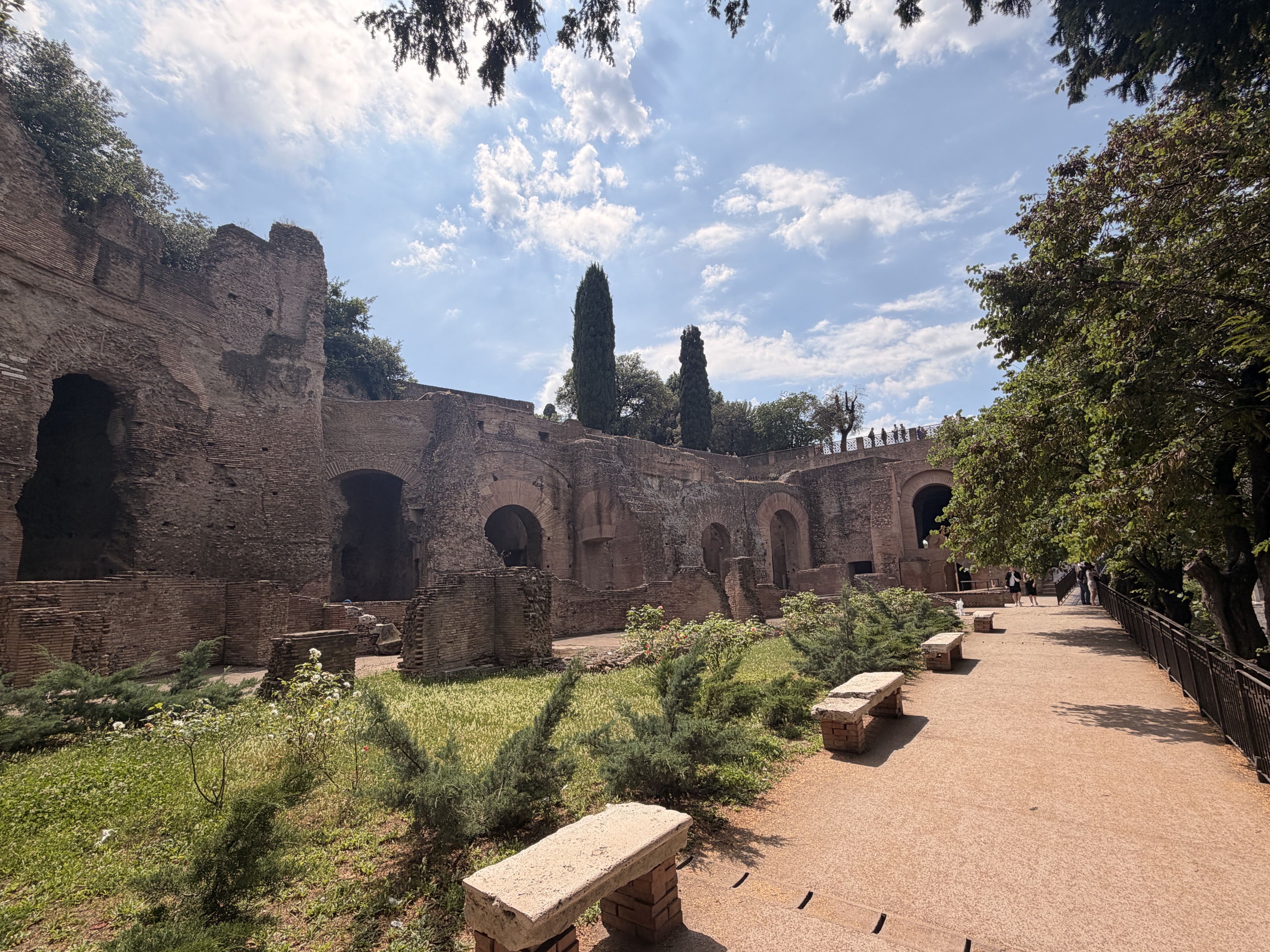 Layered historic architecture in Rome